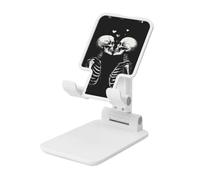 Two Skeletons In Love Dark Art - Soporte plegable para teléfono celular, ángulo ajustable, altura de escritorio, portátil, compatible con todos los teléfonos inteligentes, estilo blanco