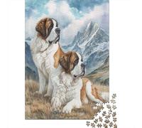 Two St. Bernard Perros Puzzle De 1000 Piezas Animales Rompecabezas para Adultos De 1000 Piezas Pintura Entretenimiento Creativo 1000pcs (75x50cm)