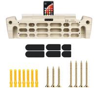 TWO STONES Hangboard - Tabla de escalada con soporte para teléfono, soporte para correa, jarra, grietas, pellizcos, bolsillos, bordes y pendientes; tabla colgante de madera para escalada