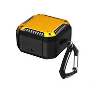 Two-T Earph Funda para Samsung Galaxy Buds4 Pro, carcasa rígida resistente a los golpes con cierre magnético, agarre antideslizante, carga inalámbrica (negro-amarillo)