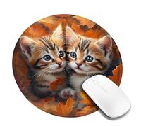 Two Tabby Cats - Alfombrilla de mouse de goma antideslizante de 8 pulgadas, superficie redonda cómoda para juegos de oficina y estudio, 4 unidades
