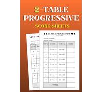 Two Table Progressive Tally Card Score Sheets: 120 Sheets for Progressive Bridge and Euchre Games
