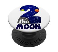 Two The Moon Big 2 Stars Planets - Espacio para el Segundo cumpleaños PopSockets PopGrip Adhesivo