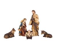 TWO TIGERS Belén Navideño. Juego de Piezas, Figuras de Navidad para Niños y Adultos. Portal de Belén, Nacimiento de Jesús. Set Religioso Navidad, Decoración Navideña (Nacimiento 5 Piezas 38cm)