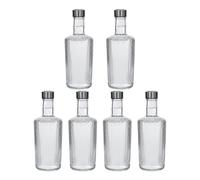 TWO TIGERS | Botella De Agua de Cristal | 1L | Pack de 6 Tipo Milán | Tapón Acero Inoxidable | Transparente Resistente No Alterar el Sabor | Reutilizable | Para Nevera Frigorífico y Lavavajillas