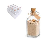 TWO TIGERS Botella de Cristal 250ml | Pack 12 | 15x6x6cm | Tapón Corcho Natural | Agua Licores Manualidades | Hostelería Celebraciones Fiestas | Botellitas para Bar, Decoración (250ml (12 uds)