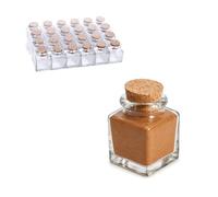 Two Tigers | Botes De Cristal Para Azafrán y Especias 30 ml | Pack 24 Unidades | Con Tapón De Corcho Natural | Para Hostelería Bar Restaurante Gourmet Hierbas Aromáticas Sales Semillas Regalos y Hogar