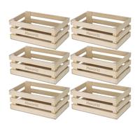 TWO TIGERS Cajas Decorativas de Madera de Pino Natural. Tamaño 23,5x15x9,5 cm. Caja Memories. Pack 6 Cajitas. Para Guardar Objetos o como Adorno y Diseño del Hogar o Jardín (6)