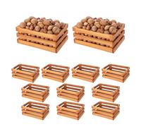 TWO TIGERS Cajas Decorativas de Madera Tintada. Tamaño 23,5x15x9,5 cm. Packs 12 Cajitas. Caja Listones para Guardar Objetos o como Adorno y Diseño del Hogar o Jardín (12)