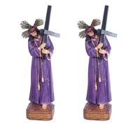 TWO TIGERS Cristo del Gran Poder y Medinaceli. Estatua de Jesús Hecha con Resina, Figura Jesús con la Cruz. Figura Religiosa Decorativa, Hogar, Capillas, Iglesias (Cristo Gran Poder 30 cm (2 Uds)