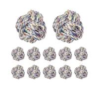 TWO TIGERS | Juguete para Perro Pequeño Mediano y Grande De Cuerda | Pack 12 Unidades | 6,5 Cm | Mordedor para Jugar Lanzar | Pelota Resiste Mordidas | Regalo Canino Antiestrés