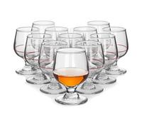 TWO TIGERS Pack Copas de Coñac Alessandro. Copa de Cristal, Tamaño. Copa Brandy Ideal para Licores. Hosteleria, Restaurantes, Bar, Fiestas (100ml Linea Roja (12Ud))