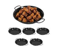 TWO TIGERS Paella Esmaltada | Pack 6 | 24x34x4cm | Paellera Valenciana de Acero | Raciones Individuales Mini Paellas Tapas Arroces | Paellas Grandes | Hostelería Bar Restaurantes Hoteles (24cm (6Ud))