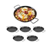 TWO TIGERS Paella Esmaltada | Pack 6 | 26x37x4cm | Paellera Valenciana de Acero | Raciones Individuales Mini Paellas Tapas Arroces | Paellas Grandes | Hostelería Bar Restaurantes Hoteles (26cm (6Ud))