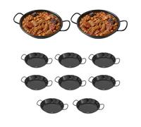 TWO TIGERS | Paellera Esmaltada Antioxidante | Pack 10 Unidades Mini | Diámetro 15cm | Raciones Individuales de Paellas Tapas Arroces | Para Hostelería Bar Restaurante Hotel