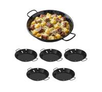 TWO TIGERS | Paellera Esmaltada Antioxidante | Pack 6 Unidades Mini | Diámetro 20cm | Raciones Hasta 2 Comensales de Paellas Tapas Arroces | Para Hostelería Bar Restaurante Hotel