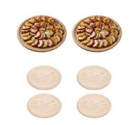 TWO TIGERS Platos de Madera 24cm para Pulpo, Aperitivos, Entrantes. Pack 6 Unidades. Hostelería, Bar, Restaurantes u Hogar. Utensilio de Cocina para Comida, Embutidos, Quesos o Verduras (6, 24cm)