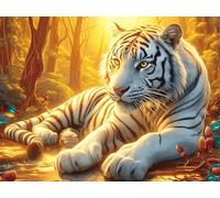 Two Tigres Puzzle 1000 Piezas Papel Principiantes Colorful Fantasy Vida Silvestre Agilidad Mental Actividad Hacer En Grupo Colgar Pared Detalle Cumpleaños 1000 PCS/75x50cm