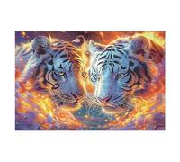 Two Tigres Rompecabezas 1000 Piezas Cartón para Mayores para Ocupar Tiempo Actividad Antiestrés Decoración Mural Mejor Valorado 1000 PCS/75x50cm