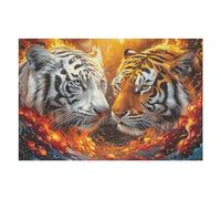 Two Tigres Rompecabezas 1000 Piezas Cartón para Toda La Familia Tiempo Libre Entretenimiento Sin Pantalla 1000 PCS/75x50cm
