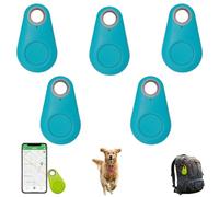 Two-Way Alarm Pet Location Tracker with Real-Time Tracking for Dogs, Cats, Keys, and Luggage, Waterproof Anti-Loss Device for Outdoor and Travel Use (Blue,5Pcs)