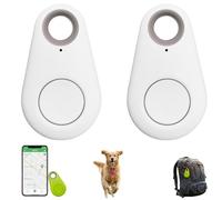 Two-Way Alarm Pet Location Tracker with Real-Time Tracking for Dogs, Cats, Keys, and Luggage, Waterproof Anti-Loss Device for Outdoor and Travel Use (White,2Pcs)