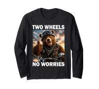 Two Wheels No Worries Divertido Amante de Las Motos Manga Larga
