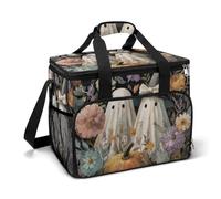 Two Whimsical Ghosts Wildflowers - Bolsa térmica térmica para acampar con aislamiento, bolsas portátiles a prueba de fugas con correa para el hombro