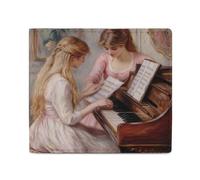 Two Young Girls at The Piano 1892 - Cartera de piel con tarjetero para viajes de negocios