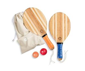 two46 | Palas Playa Madera - Frescobol | El Deporte de Verano de Moda de Brasil | Raquetas Hechas a Mano (Incluye Pelota de iniciación, Pelota rápida y Bolsa)