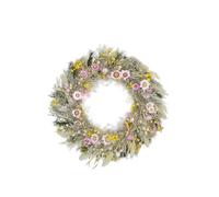 TWOCOZY Corona de flores secas | sin plástico | corona de flores secas premium para puerta, pared, salón, pasillo, dormitorio | decoración, boda, 28 cm