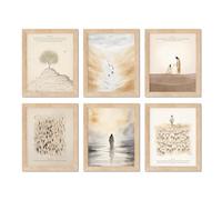 TwoDays Arte de pared minimalista cristiano, decoración de habitación de historia bíblica bohemia, pósteres de aula de las Escrituras, impresiones de arte de Jesús para el hogar. (8 x 10 pulgadas,