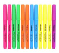 TWOHANDS Resaltadores de colores surtidos, marcadores de punta biselada, 12 unidades, 21304