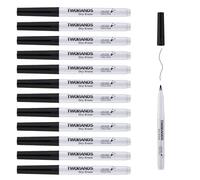 TWOHANDS Rotuladores Pizarra Blanca,Marcadores de Borrado en Seco, Punta Ultra Fina de 0.7mm, Bajo Olor, Negro, 12 Cantidades,20574