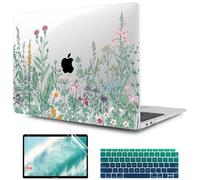 TwoL Funda con diseño de ilustración botánica y protector de pantalla para MacBook Air de 13 pulgadas modelo A2337 M1 A2179 A1932 con pantalla Retina