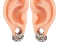 Twolobes 20 unidades de anillos de 0 g y 2 g, acero inoxidable quirúrgico, calibre de oreja, cartílago, tragus, hélice, labio, piercing de nariz, pezón, tabique, joyería corporal, 1.2*8mm, Metal, Sin