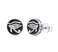 Twoowl Pendientes con ojo de Horus de plata de ley 925, joya del antiguo Egipto, amuleto de ojo de Horus, regalo de cumpleaños para hombre y mujer