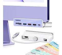 TWOPAN Adaptador multipuerto USB C Hub para iMac M4/M3/M1, estación de acoplamiento 7 en 1 iMac 2024/2023 - HDMI 4K, puertos USB 3.2, lector de tarjetas SD/Micro SD, 7 paneles de color