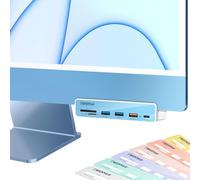 TWOPAN Adaptador multipuerto USB C para iMac M4/M3/M1, iMac 6 en 1 iMac 2024/2023/2021 Hub de puerto USB C con puertos USB 3.0, lectores de tarjetas SD/Micro SD y 7 paneles de color