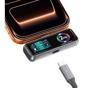 TWOPAN SSD magnético portátil para iPhone para grabación de Video ProRes 4K 60fps, Almacenamiento Externo de 2 TB para iPhone 15/16 Pro/Pro MAX, iMac/MacBook, Pantalla LCD, Puerto USB-C PD 3.0