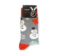TwoSocks Calcetines de Papá Noel para hombre y mujer, calcetines divertidos y divertidos para regalo, algodón, talla única, Muñeco de nieve, talla única