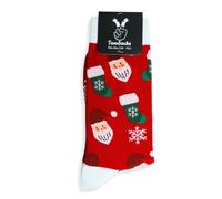 TwoSocks Calcetines de Papá Noel para hombre y mujer, calcetines divertidos y divertidos para regalo, algodón, talla única, Calcetines de Navidad, Talla única