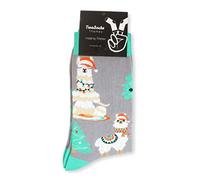 TwoSocks - Calcetines de Papá Noel para hombre y mujer, divertidos y graciosos, regalo, algodón, talla única, Talla única