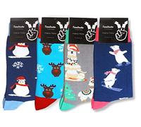 TwoSocks - Calcetines de Papá Noel para hombre y mujer, divertidos y graciosos, regalo de algodón, talla única, Talla única