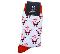 TwoSocks - Calcetines de Papá Noel para hombre y mujer, divertidos y graciosos, regalo de algodón, talla única, Talla única