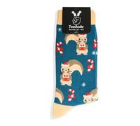 TwoSocks - Calcetines de Papá Noel para hombre y mujer, divertidos y graciosos, regalo de algodón, talla única, Talla única