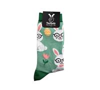 TwoSocks Calcetines de Pascua Divertidos Calcetines Mujer y Hombre Calcetines de Pascua Calcetines Conejo Calcetines Algodón Talla Única Regalo de Pascua, Gafas de conejito de Pascua, Talla única