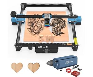 Twotree TTS-55 Pro 5W grabadora láser para rompecabezas de madera 3D Máquina de 5,5 W de distancia focal fija con unidad de bomba de aire de 30L/min