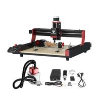 Twotrees Fresadora CNC TTC450 Pro, con extracción de polvo M1, con motor de husillo CNC de 500 W, cuarto eje CNC, máquina de grabado láser conmutable, máquina de grabado para grabado de madera