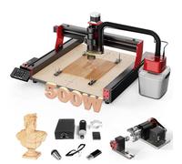Twotrees TTC450 Pro 500W Motor CNC Router, 4 ejes, Rango de trabajo CNC 460 x 460 x 80 mm para grabado, corte de MDF, acrílico, madera maciza, nylon, PCB con 4 módulos de ejes